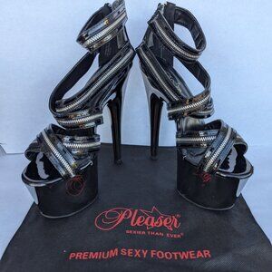 Pleasers Zipper Sandal 7" Heel